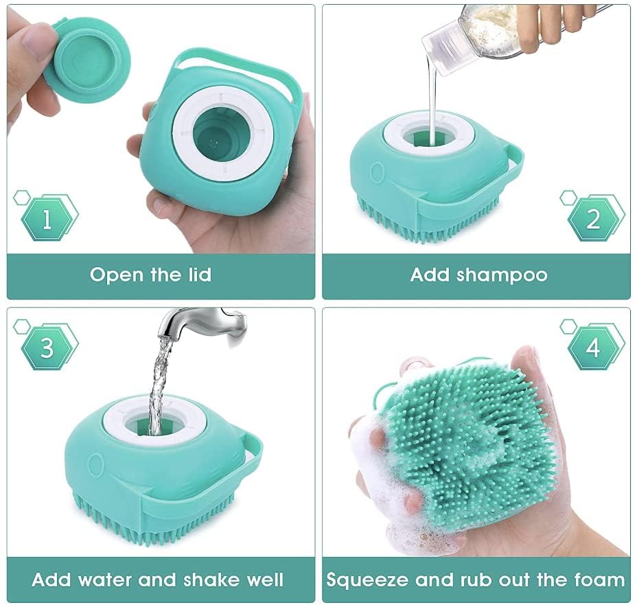 Pet Bath Massage Brush Puppy Dog Cat Grooming Cleaning Soft