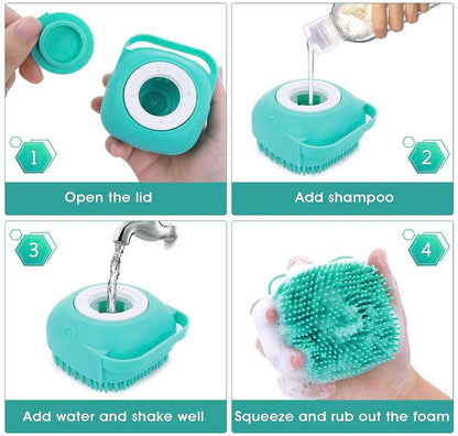 Pet Bath Massage Brush Puppy Dog Cat Grooming Cleaning Soft