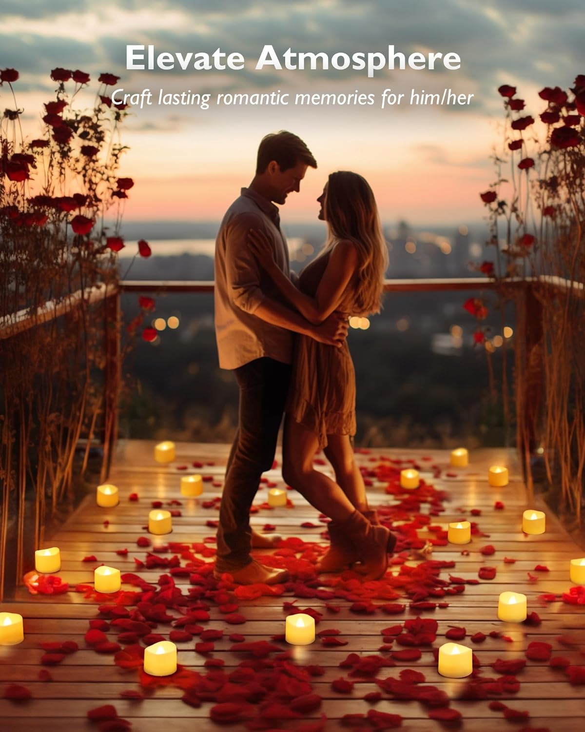 24 flickering flameless candles, simulated LED tea candles, suitable for various festival and event venues.