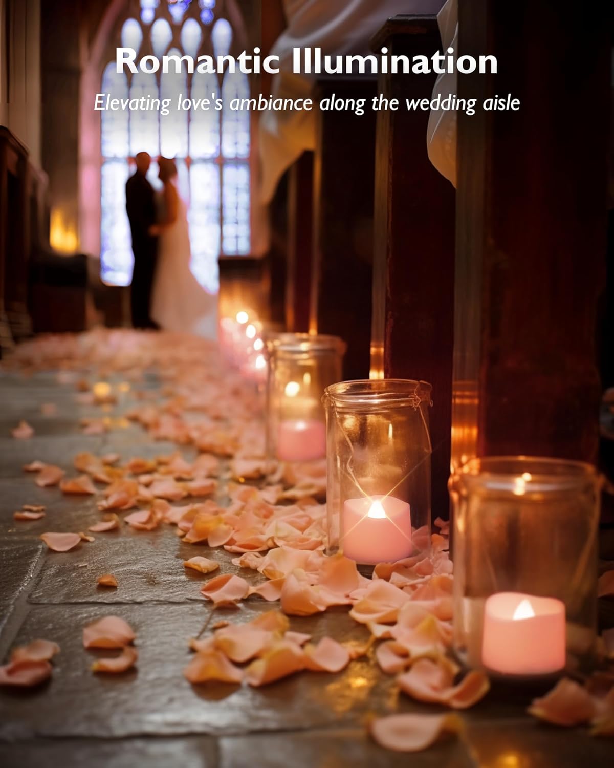 24 flickering flameless candles, simulated LED tea candles, suitable for various festival and event venues.