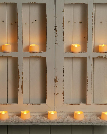 24 flickering flameless candles, simulated LED tea candles, suitable for various festival and event venues.