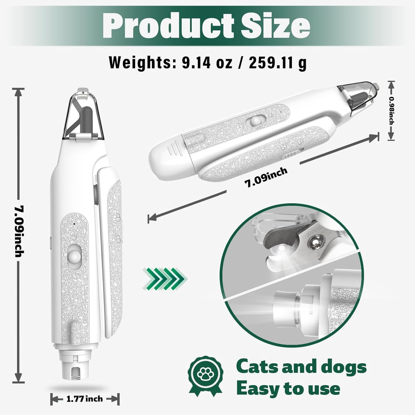 Pet Nail Clippers and Cat Nail Clippers Trimmer with LED Light