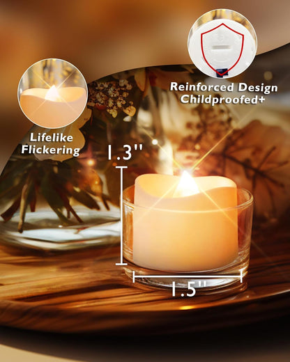 24 flickering flameless candles, simulated LED tea candles, suitable for various festival and event venues.