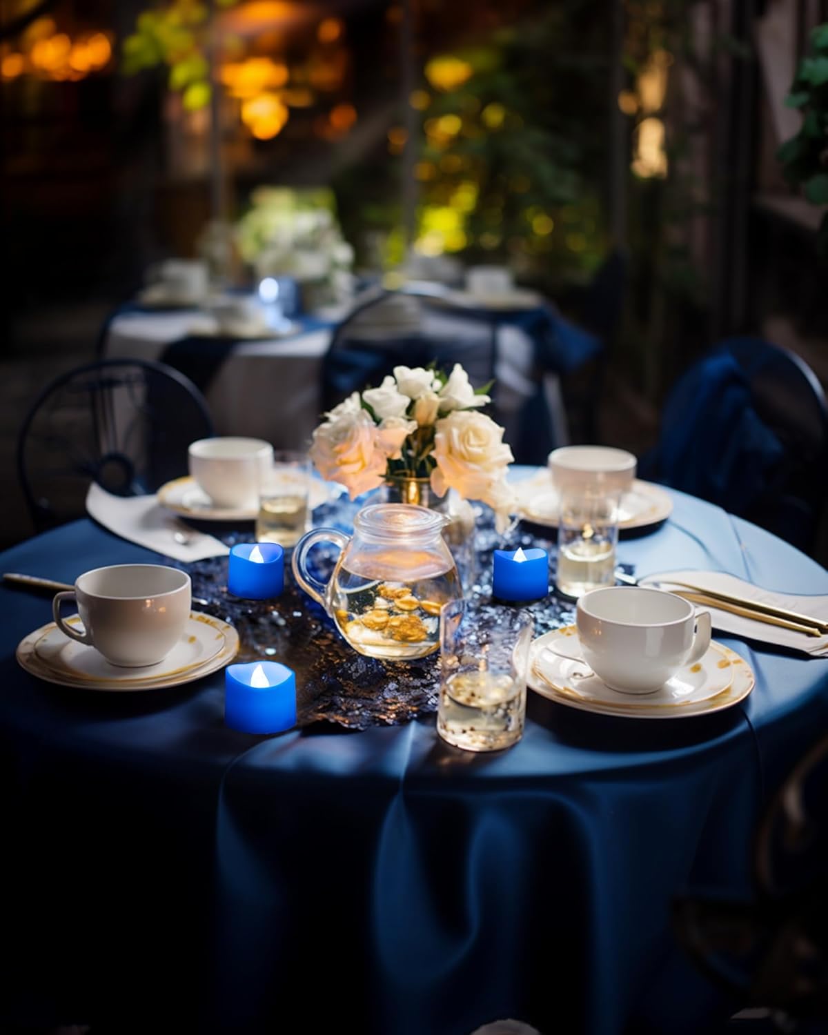 24 flickering flameless candles, simulated LED tea candles, suitable for various festival and event venues.