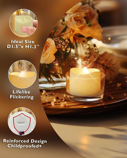 24 flickering flameless candles, simulated LED tea candles, suitable for various festival and event venues.