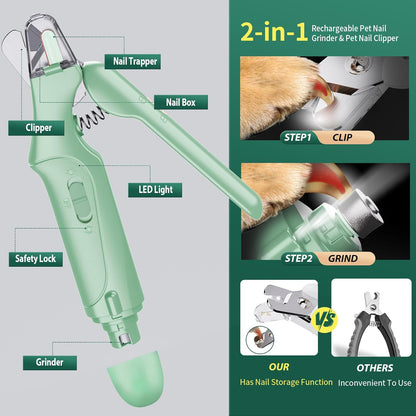 Pet Nail Clippers and Cat Nail Clippers Trimmer with LED Light