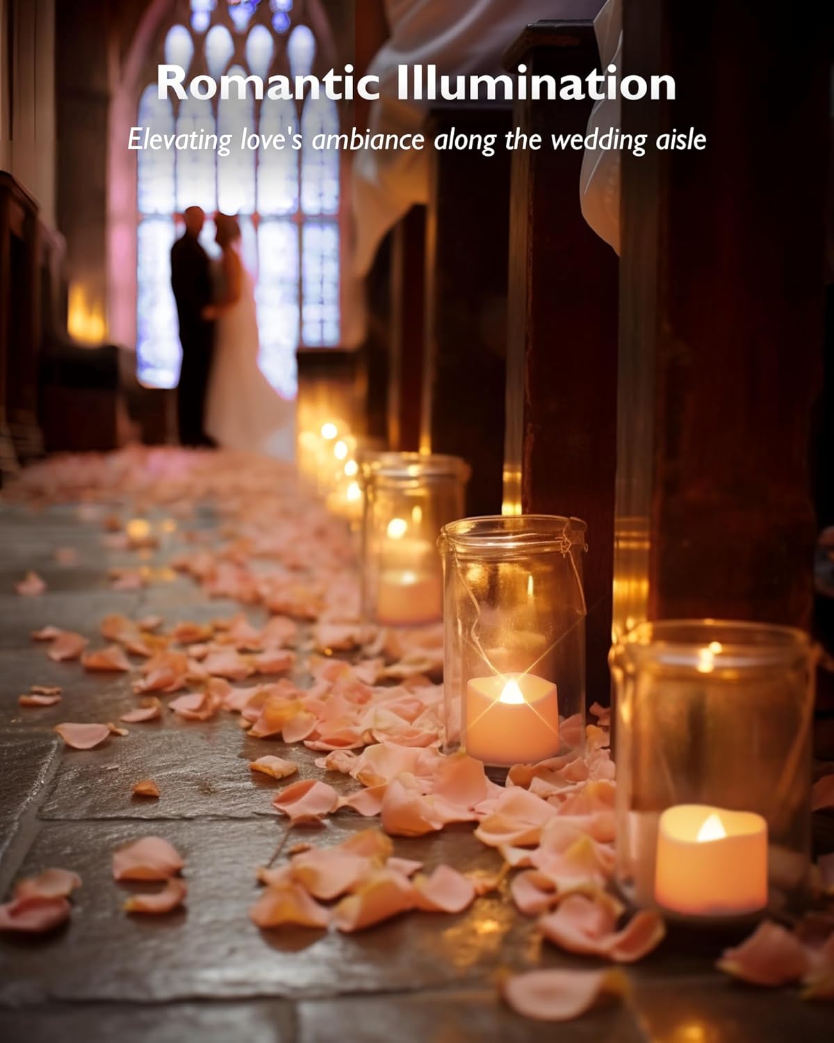 24 flickering flameless candles, simulated LED tea candles, suitable for various festival and event venues.