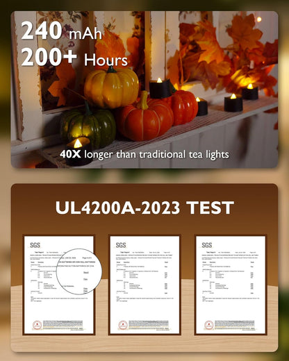 24 flickering flameless candles, simulated LED tea candles, suitable for various festival and event venues.