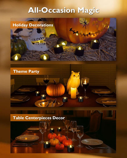 24 flickering flameless candles, simulated LED tea candles, suitable for various festival and event venues.