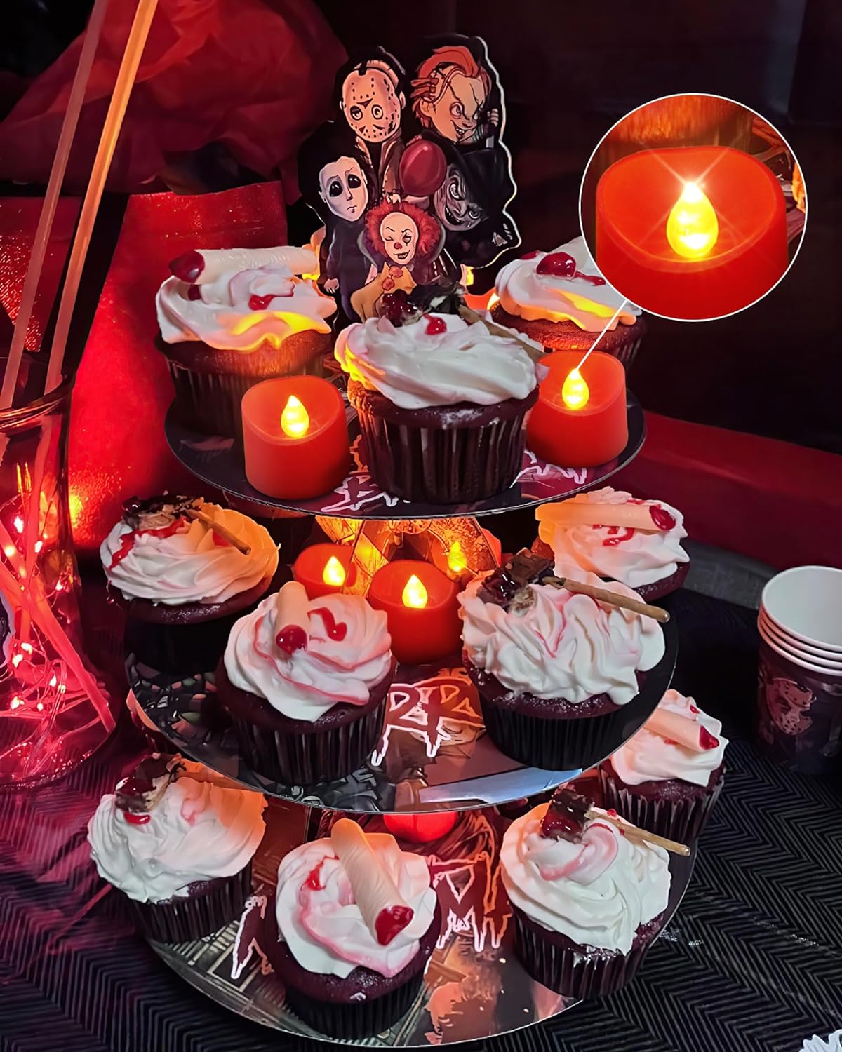 24 flickering flameless candles, simulated LED tea candles, suitable for various festival and event venues.