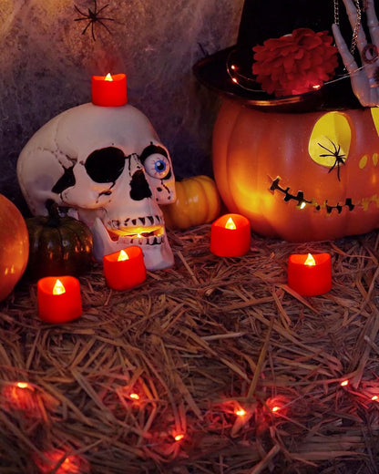 24 flickering flameless candles, simulated LED tea candles, suitable for various festival and event venues.