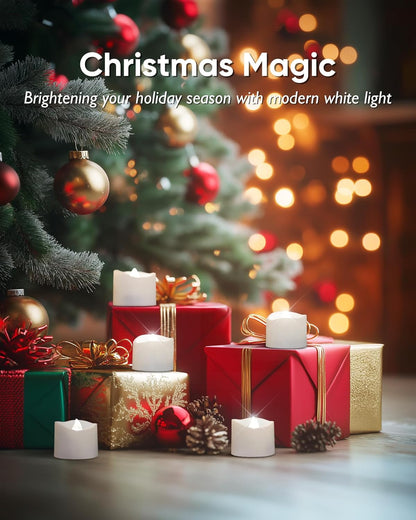 24 flickering flameless candles, simulated LED tea candles, suitable for various festival and event venues.