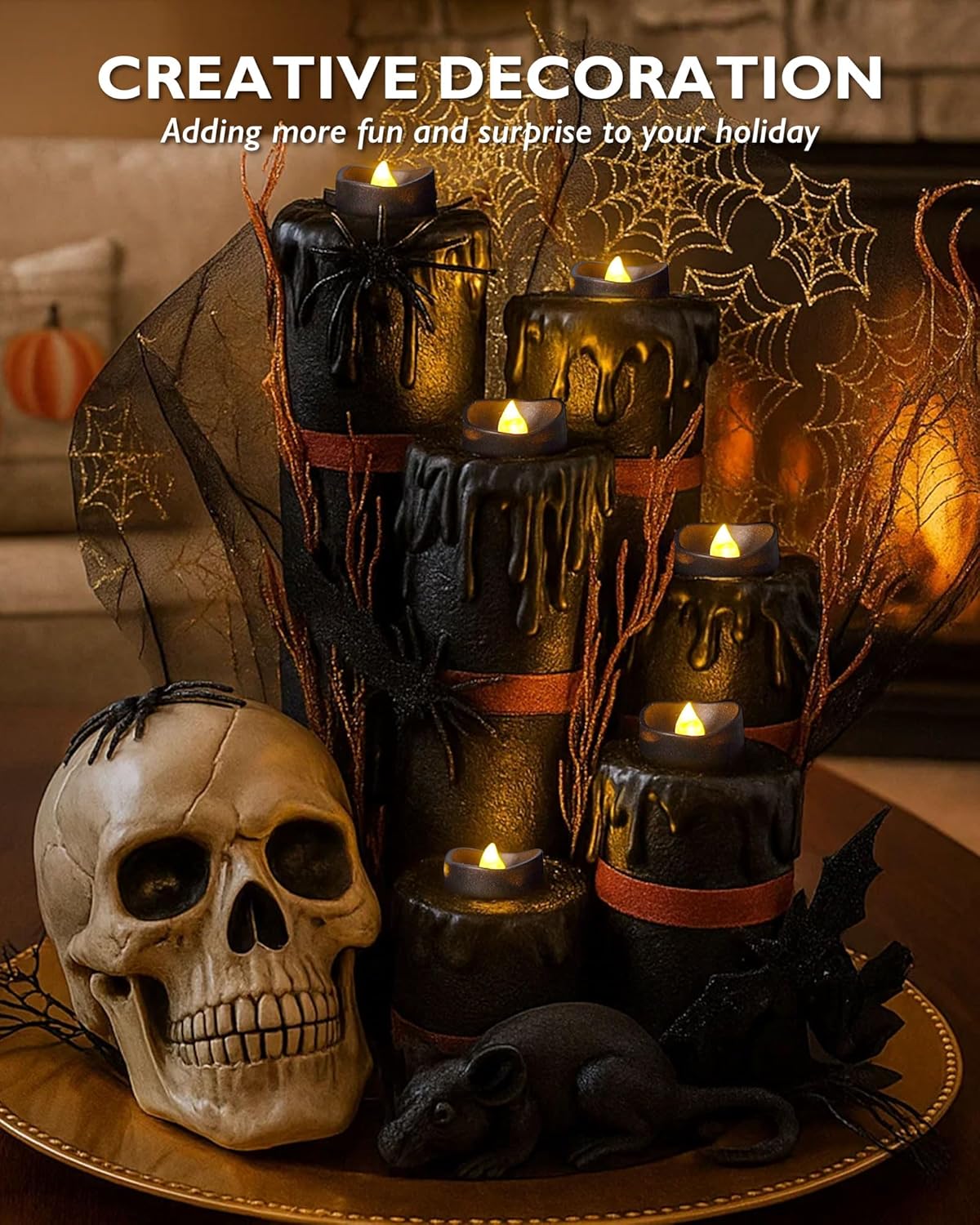 24 flickering flameless candles, simulated LED tea candles, suitable for various festival and event venues.