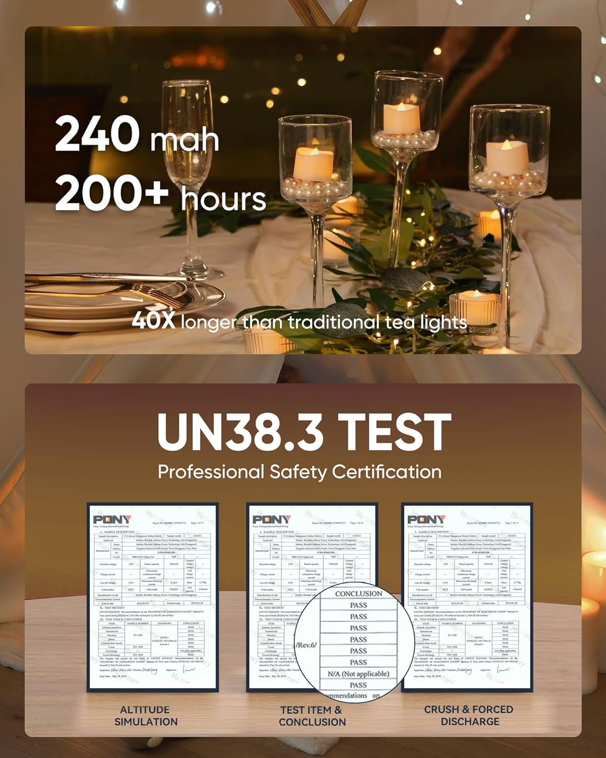 24 flickering flameless candles, simulated LED tea candles, suitable for various festival and event venues.