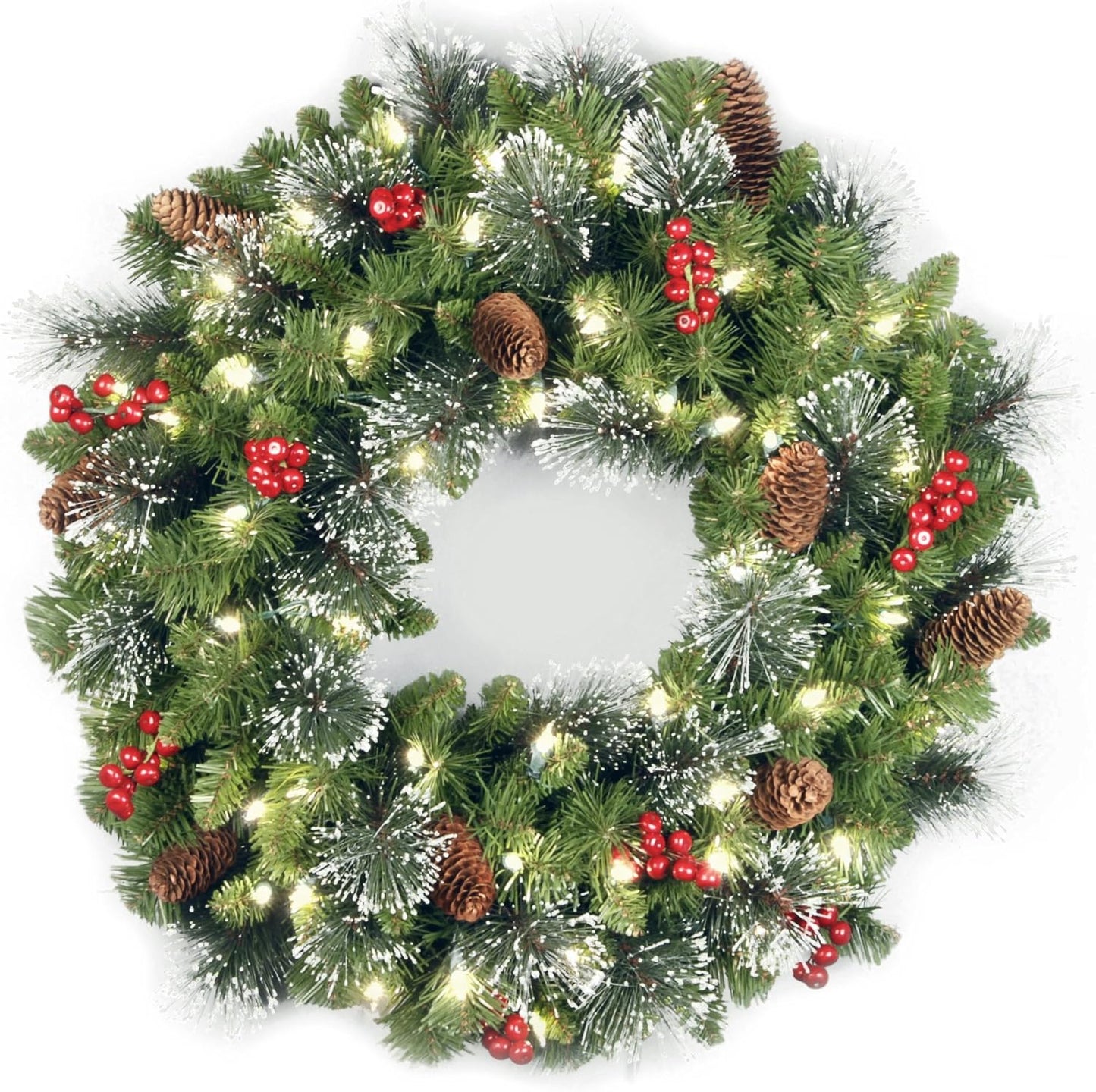 50% Holiday Discount Light-Up Spruce Artificial Christmas Wreath