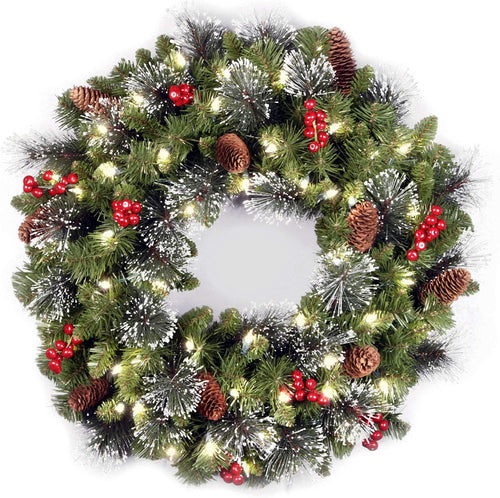 50% Holiday Discount Light-Up Spruce Artificial Christmas Wreath