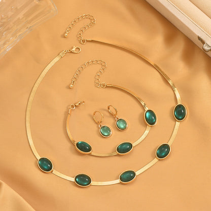 ✨3-in-1 Emerald Knife Chain Vintage Elegant Set