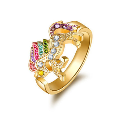 Most popular unicorn ring, bracelet, necklace, earrings, colorful pony set